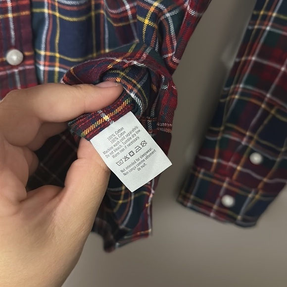 Janie and Jack Plaid Button Down Shirt Size 10 - Picture 6 of 7